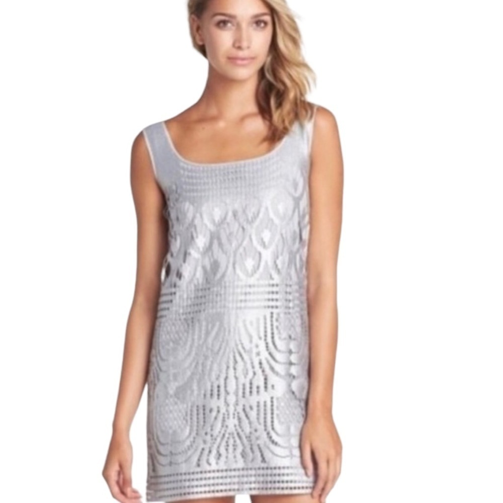 Lilly Pulitzer Silver Sequin Shift Mini Dress